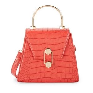 Croc-Embossed Vegan Leather Top Handle Bag - image 1